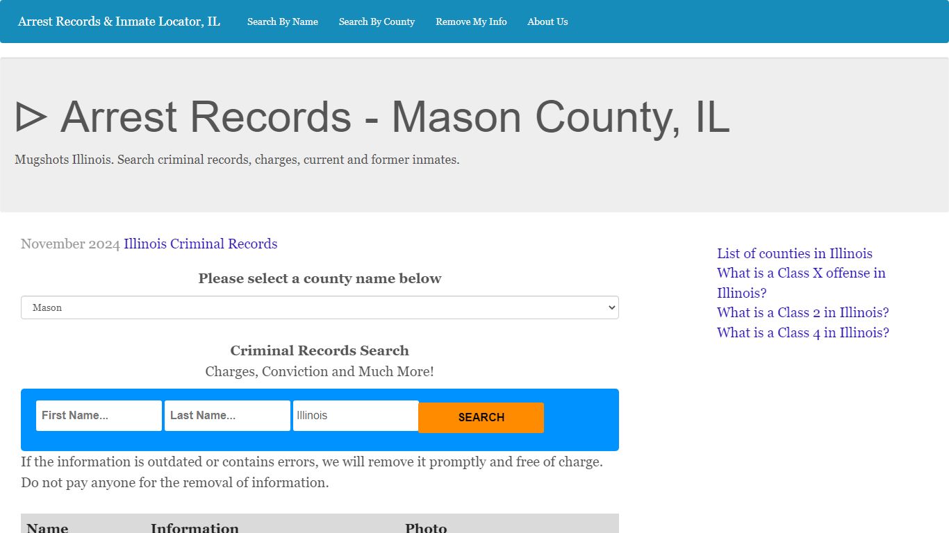 ᐅ Arrest Records - Mason County, IL - illinoisprisontalk.org